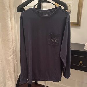 Vineyard Vines Men's Dark Blue Long Sleeve Tee
